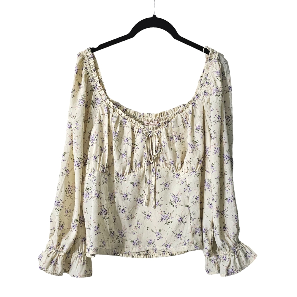 SKIES ARE BLUE Off the Shoulder Floral Top Womens Size XL